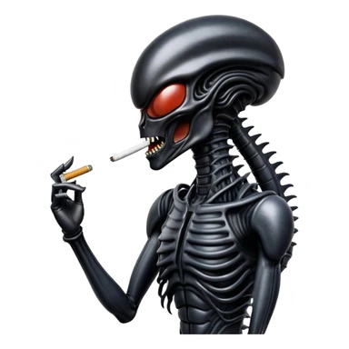 xenomorph smoking cigarette sticker