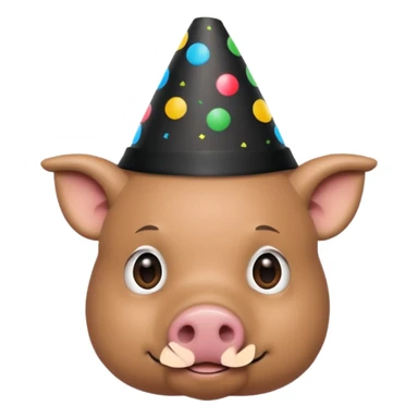 black pig party hat human body sticker