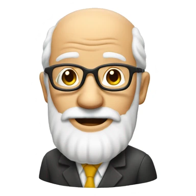 old man teacher wih beard andn glasses sticker