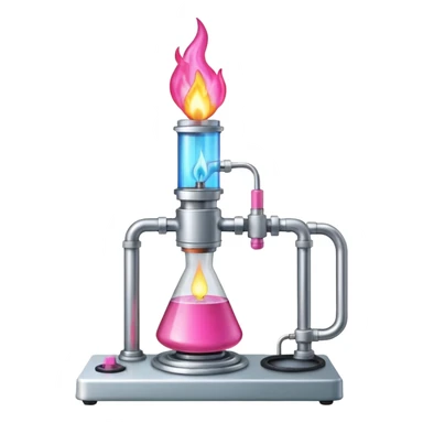 Bunsen burner with bright pink flame sticker