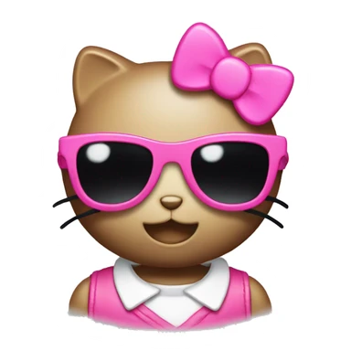 Hello kitty with a pink sunglasses  sticker