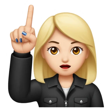 A baddie showing middle finger  sticker