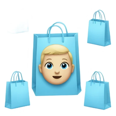 Baby blue shopping bags  sticker