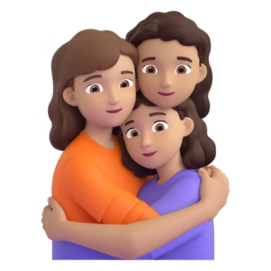girl with long light brown hair and pale skin hugging a boy with short black wavy hair and tanned skin sticker