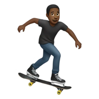 black man skating sticker