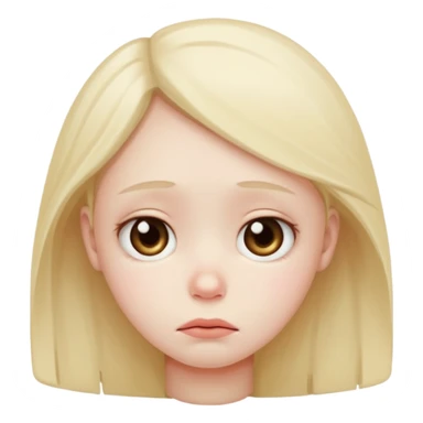 a sad but tender little face sticker