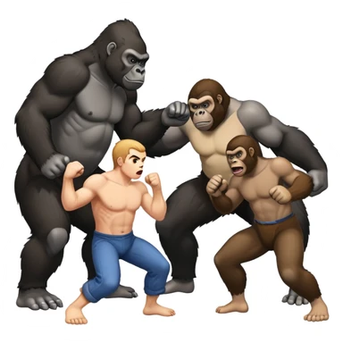 100 men vs 1 gorilla  sticker