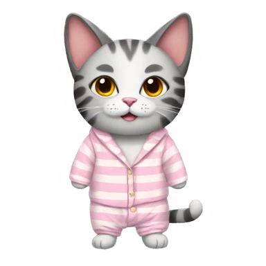 cat in pajamas sticker