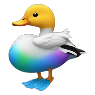 Un canard arc-en-ciel sticker