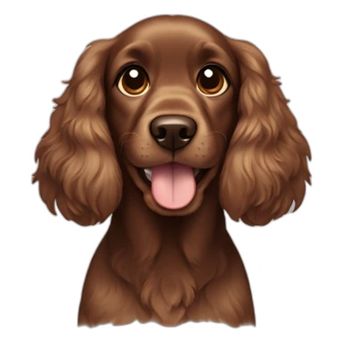 total brown cocker spaniel smailing sticker