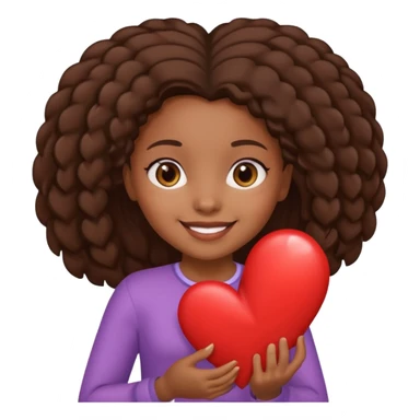 Heart in hand African American girl sticker