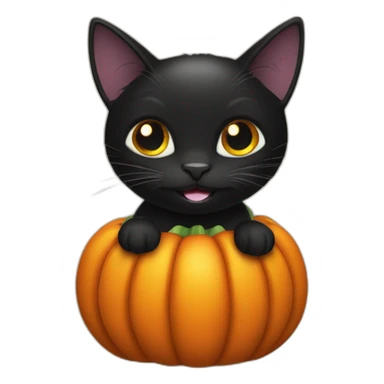 Black cat in a pumpkin sticker