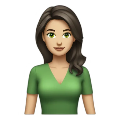 a brunette presenter with green eyes sticker
