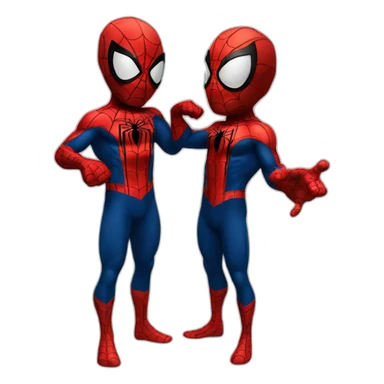 two spiderman pointing fingers sticker