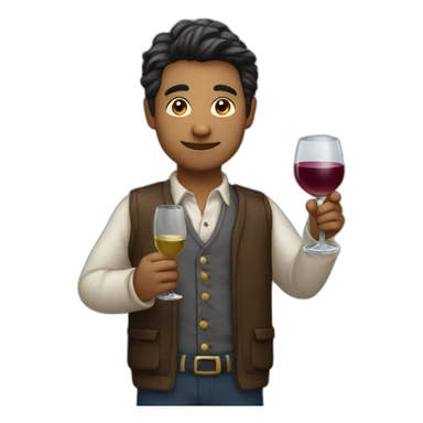 Yanderedev holding a wineglass of icing sticker