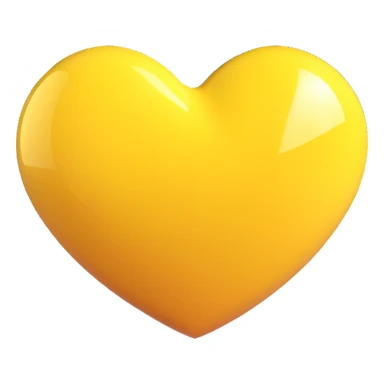shiny and bold yellow heart 3D emoji style sticker
