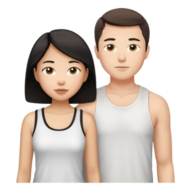 Mixed race couple, white male with mixed female (asian & black)
the female is more asian than she is black
The male is french  sticker