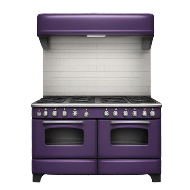 Realistic dark purple vintage stove with double oven sticker