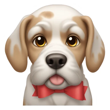 Dog with a bow on his head sticker