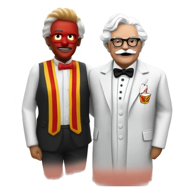 colonel sanders and ronald mcdonald sticker