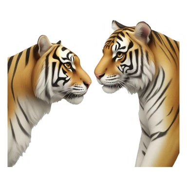 White female tiger and golden male bengal tiger  sticker