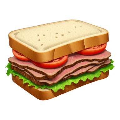 roast beef sandwich, simple, clear sticker