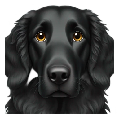 Black Flat coated retriever sticker