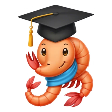 shrimp with phd hat sticker