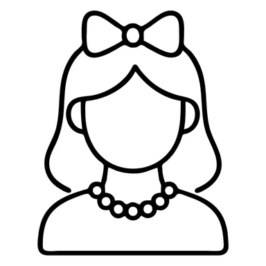 coquette girl with a bow and pearl necklace sticker