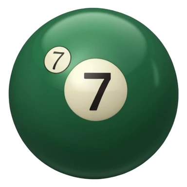 green billiard ball 7 number  sticker