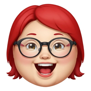 Chubby Laughing Mei mei wearing glasses from turning red sticker