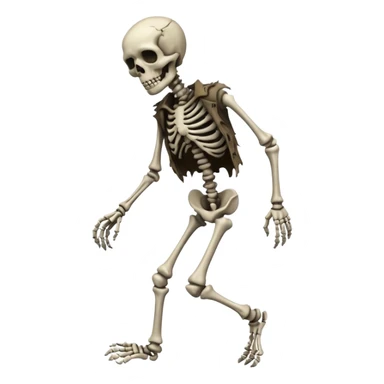 Skeleton walking like a zombie sticker