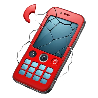 broken red cell phone sticker