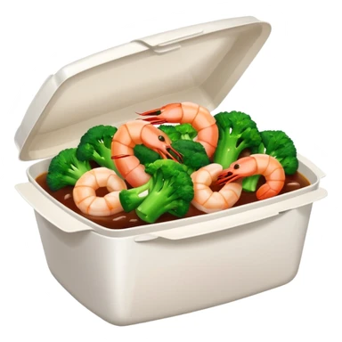 Shrimp and broccoli Chinese takeout sticker