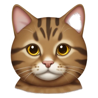 Chubby brown tabby cat sticker
