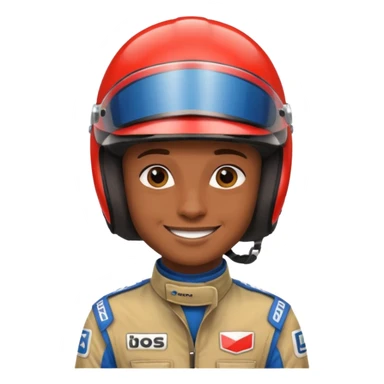 Race Driver, brown skin, smile sticker
