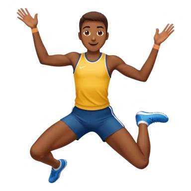 athlete knee in air jumping sticker