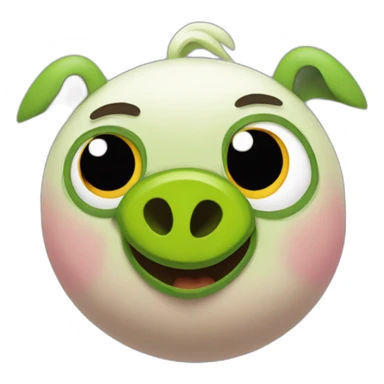 The green pig from Angry Birds rules the birds sticker