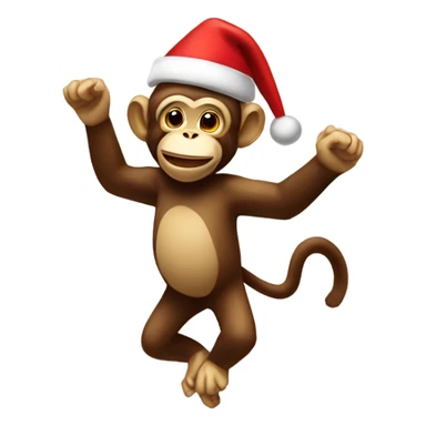 Dancing monkey with santa hat on sticker