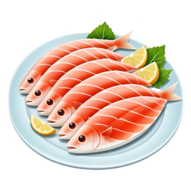 Sliced Raw White Fish sashimi sticker