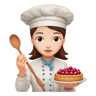 The pastry chef girl.  Confectionery desserts.  Making desserts sticker