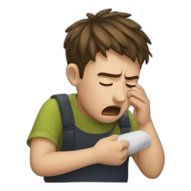 Boy sneezing sticker