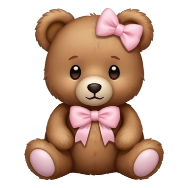 Teddy bear with light pink bow  sticker