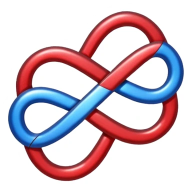 Single infinty logo with blue red sticker