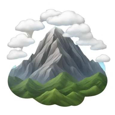 mountain with clouds around the top sticker