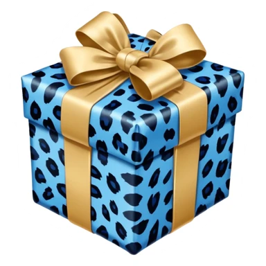 blue leopard print present sticker