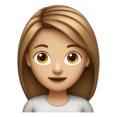 girl with brown even hair and laptop sticker