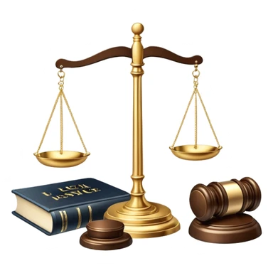 An icon featuring a gavel, legal scales, and a law book, symbolizing the study of law. The design includes a courthouse silhouette in the background, representing justice and legal systems. Transparent background highlights the principles of law and legal practice. sticker