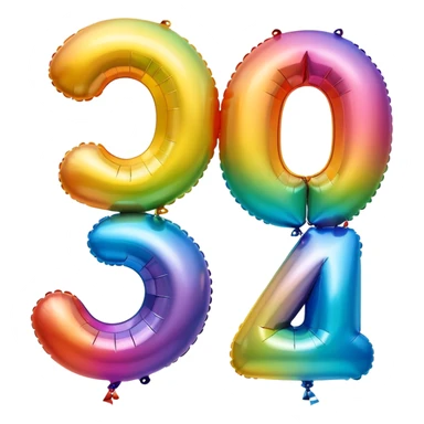 Balloons that say 34 sticker