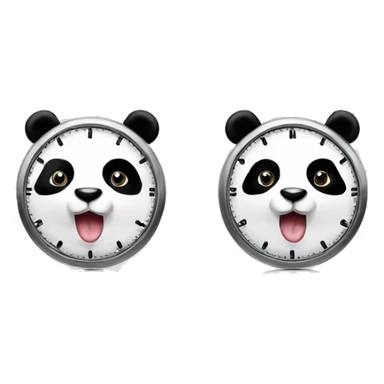 two pandas with clocks  sticker